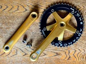 ミケ　MICHE　クランク＆チェーンリング　ADVANCED Track Crank　ピスト　46T - 170　キズ、スレ、汚れ等多々あり