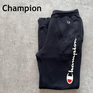 championスウェットパンツ　ジョガーパンツ　ロゴ　Ｌメンズ 黒HEANS製