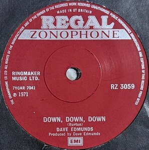 Dave Edmunds-Down,Down,Down★英Regal Zonophone Orig.7"/マト1/Pub Rock/Rockpile