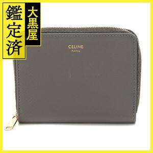 CELINE　セリーヌ　コンパクトジップウォレット　グレー／ＧＰ　レザー　【208】2143200581158