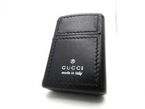 グッチ GUCCI 黒革 オイルライター zippo ジッポ 未使用