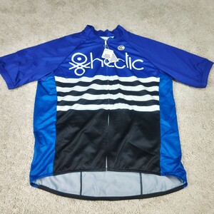 【未使用】Mad Hectic マッドヘクティク 半袖 サイクルジャージ XL 青 黒 ブルー ブラック サイクリングウェア 自転車ウェア ワールド