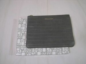 ●ウォレット コムデギャルソン 215×160 グレー系 エンボス ステッチ ロゴ 財布 小銭入 ジップ ポーチ バッグ Wallet CDG BLACK ブラック