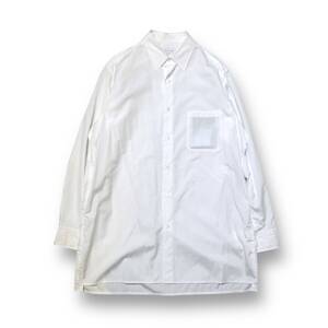 24AW YOHJI YAMAMOTO POUR HOMME CHAIN STITCH BROAD BIG SHIRT 長袖シャツ 2 ホワイト HO-B01-001 店舗受取可