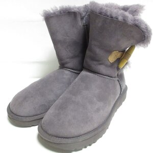 美品 UGG アグ KEELY キーリー トグルボタン ショート丈 ムートンブーツ 1012362 23.0cm パープル ◆