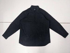 16．ポールスミス ブラック Paul Smith BLACK コットン プルオーバー 長袖シャツ　メンズL 黒 x605