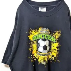 ポート&カンパニー NCISAAサッカー Tシャツ ブラック黒色L古着