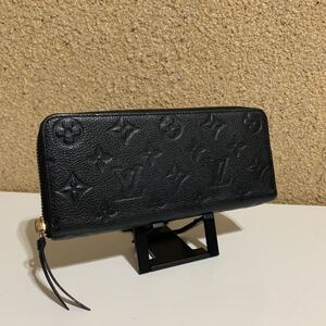 美品　 LOUIS VUITTON ルイヴィトン モノグラム アンプラント ラウンドファスナー ジッピーウォレット　クレマンス　 長財布 ブラック