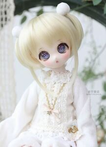 ウィッグ BJD 人形 1/6 かつら ゴールド ツインテール ドール