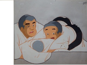 なつかしの東映動画アニメ　「一休さん」■Ｐ・秀念さんと黙念さんのセル画　難あり品です　