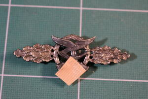 Qm926 【コレクター放出品】 german army A Transport and Glider Clasp Silver Grade ww2 ドイツ軍 NS 空軍白兵戦章 60size