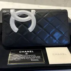 新品同様‼️ シャネル　CHANEL 財布　二つ折り　長財布　カンボンライン