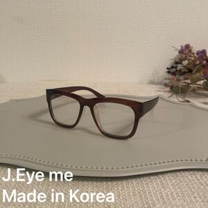 J.Eye me Made in Korea メガネ サングラス　クリアレンズ　スクエア　フレーム　伊達メガネ　レディース　韓国　アクセサリー　ブラウン