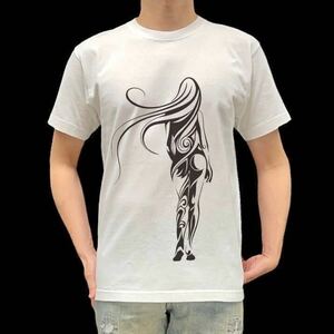 未使用 新品 ビッグプリント セクシー トライバル ウーマン タトゥー アートワーク Tシャツ S M L XL オーバーサイズ XXL~5XL ロンT 対応