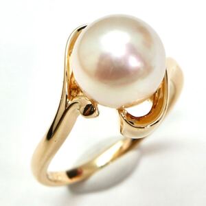 【注目商品】MIKIMOTO(ミキモト)▼K14 アコヤ本真珠リング▼J 約3.2g 約8号 ring 指輪 パール pearl EA9/EA9 S38