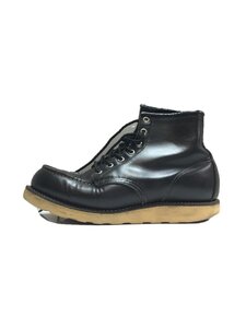 RED WING◆90S/レースアップブーツ/US7.5/BLK/レザー/USA製/四角犬タグ//