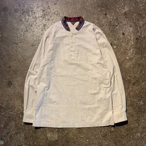 COMME des GARCONS HOMME PLUS 07AW 製品洗い ネイティブ柄襟 プルオーバーシャツ PT-B036 AD2006 コムデギャルソンオムプリュス