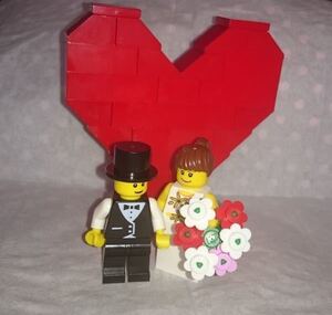 ☆LEGO 新郎新婦 ミニフィグ 結婚式 ウェディング レゴハート