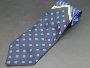 VERSACE ヴェルサーチ メンズ ネクタイ ブラック×ブルー×イエロー　柄 ビジネス スーツ 服飾小物 ブランド 　R35411