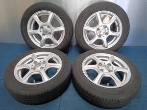 ★8-8.5分山★21.22年製★ HANKOOK KINERGY ECO2 155/65R14　社外ホイール 14×4.5J +45 4H-100 4本セット 軽自動車等　E138