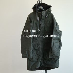 18aw barbour × engineered garments wax coat バブアー × エンジニアードガーメンツ モッズコート ミリタリー ジャケット カーキ M