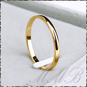 [RING] 14K Yellow Gold Plated Smooth Simple イエロー ゴールド スムース スリム 2mm シンプル リング 23号 【送料無料】 