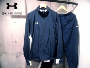 UNDER ARMOUR アンダーアーマー 裏地メッシュ ナイロンジャケット XL x パンツ L セットアップ/ウィンドブレーカー 上下セット/メンズ/野球