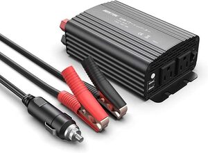 インバーター シガーソケット コンセント 500W DC12VをAC100Vに変換 USB2ポート搭載 12V車専用