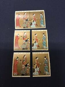 切手趣味週間　１９７５年　松浦屏風　２０円切手　６枚　未使用