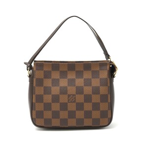 LOUIS VUITTON ルイヴィトン トゥルース・メイクアップ N51982 ミニ ハンドバッグ ポーチ ダミエ・エベヌ×レザー ブラウン レディース