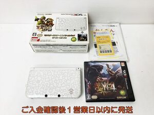 【1円】ニンテンドー3DSLL 本体 モンスターハンター4 セット アイルーホワイト SPR-001 初期化済 未検品ジャンク 3DS LL E05-954rm/F3