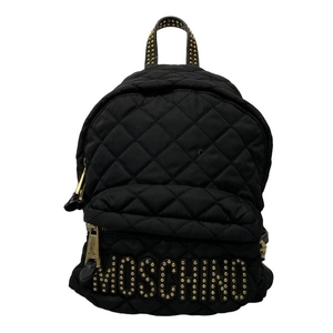 モスキーノ MOSCHINO リュックサック/バックパック ロゴ レザー 黒 キルティング/スタッズ バッグ