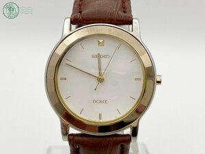 AK0604752　◇ SEIKO セイコー DOLCE ドルチェ 5S21-6040 QZ QUARTZ クォーツ ホワイト文字盤 革ベルト ラウンド 腕時計 中古 ジャンク