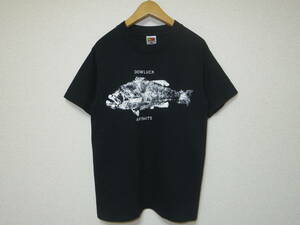 ■EVISU エヴィス 初期■DOWLUCK Tシャツ■メンズ S ブラック 黒 フルーツオブザルーム ヘビー■道楽 ルアー バス 釣り 魚拓 00s 90s