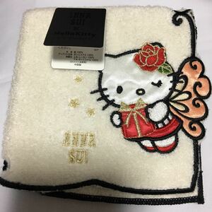 ANNA SUI アナスイ×サンリオ ハローキティ タオルハンカチ ホワイト 未使用C