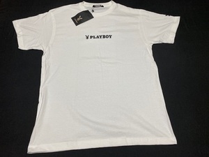 PLAYBOY プレイボーイ デザイン Tシャツ Lサイズ ホワイト 展示未使用品