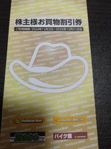 イエローハット 株主優待券 1冊　3000円分　普通郵便送料無料 