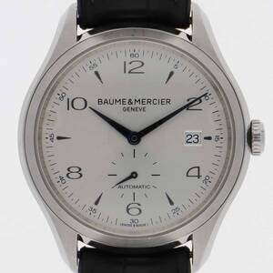 Baume & Mercier ボーム＆メルシェ 65717 クリフトン シルバーダイヤル SS/ラバー/レザー 自動巻き メンズ 【124055】