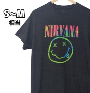 NIRVANA ニルヴァーナ 半袖プリントTシャツ バンドTシャツ バンT スマイル スミクロ 古着 S~M