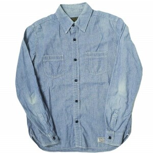 WACKO MARIA ワコマリア 日本製 Chambray Work Shirt シャンブレーワークシャツ M BLUE 長袖 The Guilty Parties トップス g11520