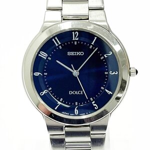 【1円スタート】SEIKO セイコー 8J41-6190 ドルチェ SS ネイビー系文字盤 クオーツ メンズ腕時計 ジャンク 334943