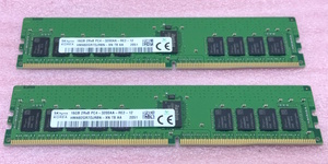 ΦSK hynix HMA82GR7DJR8N-XN 2枚セット *PC4-25600/DDR4-3200/PC4-3200AA ECC REG/Registered 288Pin DDR4 RDIMM 32GB(16GB x2) 動作品