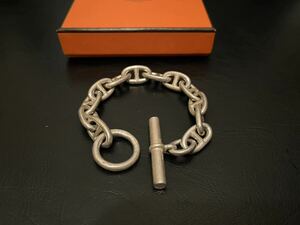 Vintage HERMES 筆記体 GM 12コマ シェーヌダンクル ブレスレット エルメス ヴィンテージ シルバー アクロバット クレッシェンド ag925