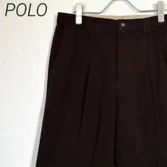 POLO スラックス テーパードパンツ センタープレス ポケット付き シンプル