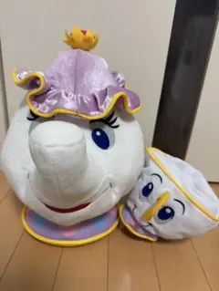 ディズニー　超BIGぬいぐるみ ポット夫人＆チップ