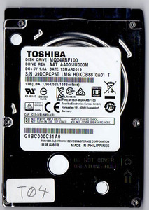 ★T04 東芝 2.5inch HDD MQ04ABF100 1TB 7mm厚 CrystalDiskInfo：正常判定 307時間