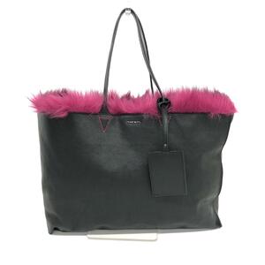 良好◆DIESEL ディーゼル トートバッグ◆ ブラック/ピンク ファー レディース bag 鞄