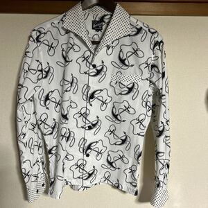 SAVOY CLOTHING☆サヴォイクロージング☆アンカー柄イタリアンカラーシャツ☆Mサイズ☆クリームソーダ、ドライボーンズ、ラロッカ好きな方