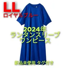 【青LL】ワークマン ドライサイドポケットランタンスリーブワンピース 青 LL