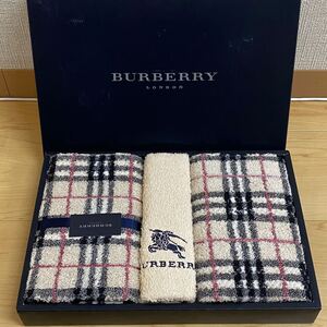 BURBERRY バーバリー フェイスタオル２枚 　ウォッシュタオル１枚　ホースマーク刺繍　ノバチェック　　③　no.178